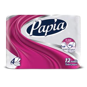 دستمال توالت 12 رول 4 لایه پاپیا