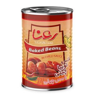 کنسرو لوبیا چیتی با سس چیلی 400 گرمی رعنا