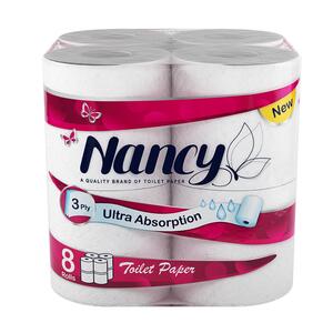 دستمال توالت 8 رول 3 لایه نانسی
