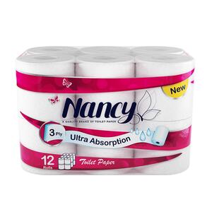 دستمال توالت 12 رول 3 لایه نانسی