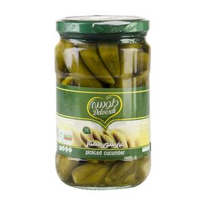 خیارشور ممتاز شیشه 750 گرمی دلوسه