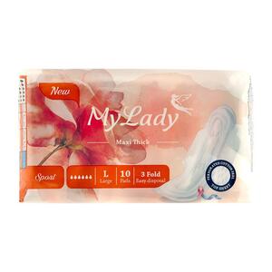 نواربهداشتی مکسی نارنجی مشبک پنبه ای بزرگ 10 عددی مای لیدی