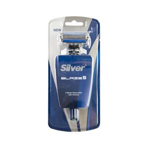 تیغ 5 لبه صابوندار 1 عددی مردانه مدل بلیز سیلور