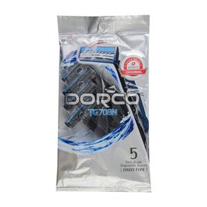 تیغ 2 لبه صابوندار 5 عددی مردانه پاکتی طوسی دورکو