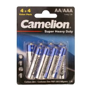 پک باطری 4 عدد قلمی+4 عدد نیم قلمی کربن زینک کملیون