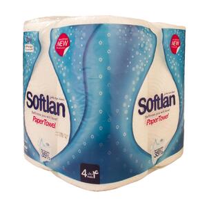 دستمال حوله 4 رول 3 لایه طرح قطره باران سافتلن