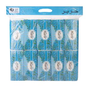 دستمال کاغذی سافت پک 100 برگ 2 لایه 10 عددی حریر