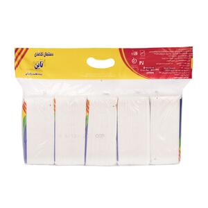 دستمال کاغذی سافت پک مدیوم 100برگ 2لایه 5عددی ناین