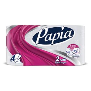 دستمال توالت 2 رول 4 لایه پاپیا