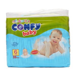 پوشک بچه جمبو سایز6 خیلی خیلی بزرگ 28 عددی کانفی بیبی