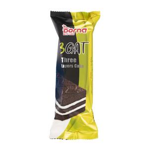 کیک لایه ای کاکائویی با مغزی کرم شیری 60 گرمی درنا