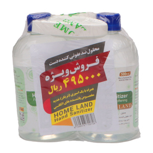 پک محلول دو عددی ضدعفونی کننده دست 500 میل هوم لند