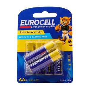 باتری قلمی کربن زینک کارتی 6 عددی یوروسل
