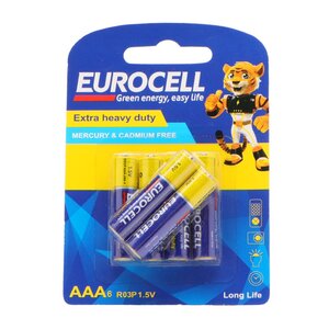 باتری نیم قلمی کربن زینک کارتی 6 عددی یوروسل