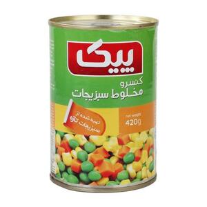 کنسرو مخلوط سبزیجات 420 گرم پیک