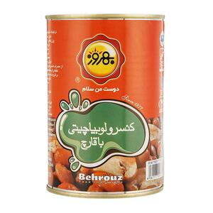 کنسرو لوبیا چیتی با قارچ 380 گرمی بهروز