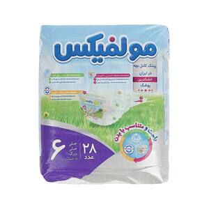 پوشک بچه سه بعدی سایز6 خیلی خیلی بزرگ 28 عددی مولفیکس