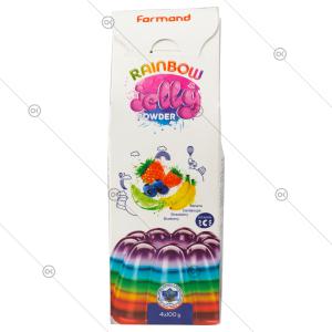 پودر ژله رنگین کمان 4 طعم 400 گرمی فرمند - پشت