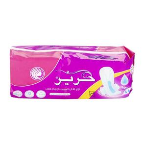 نوار بهداشتی بالدار کتانی بزرگ 10 عددی حریر