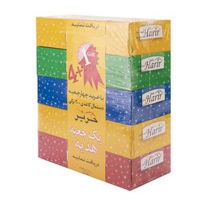 پک دستمال کاغذی 100برگ 2 لایه 4+1 عددی حریر