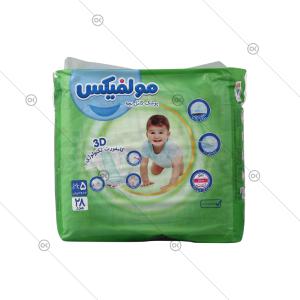 پوشک بچه سه بعدی سایز 5 خیلی بزرگ 28 عددی مولفیکس - روبرو