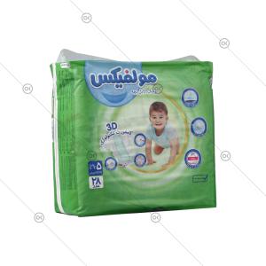 پوشک بچه سه بعدی سایز 5 خیلی بزرگ 28 عددی مولفیکس - سه‌رخ