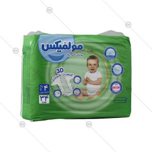 پوشک بچه سه بعدی سایز 4 بزرگ 34 عددی مولفیکس - سه‌رخ
