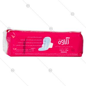 نوار بهداشتی بالدار فلاف کتان بزرگ 10 عددی آلاوه - پشت