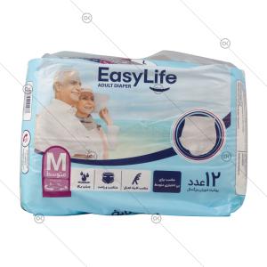 پوشک بزرگسال شورتی متوسط 12 عددی ایزی لایف - روبرو