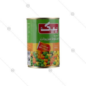 کنسرو مخلوط سبزیجات 420 گرمی پیک - سه‌رخ