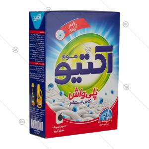 پودر لباسشویی ماشینی پلی واش 500 گرمی اکتیوهوم - سه‌رخ