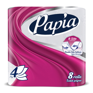 دستمال توالت 8 رول 4 لایه پاپیا