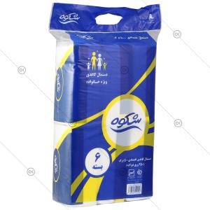دستمال سافت پک 250 برگ 2 لایه 6 عددی شکوه - سه‌رخ