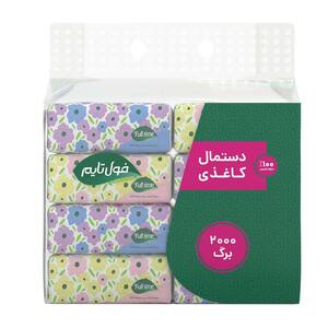 دستمال کاغذی سافت پک 250 برگ 2 لایه 8 عددی فول تایم