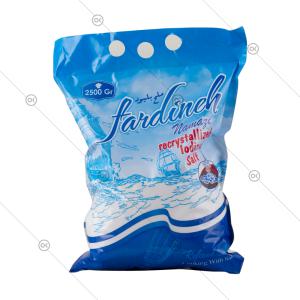 نمک تصفیه شده خوراکی یددار سلفونی 2.5 کیلوگرمی فردینه - پشت