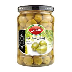 زیتون شور شیشه 640 گرمی سحر