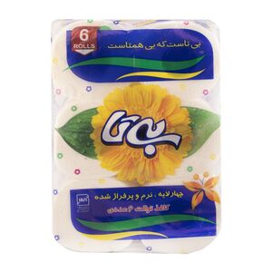 دستمال توالت سفید با قدرت جذب بالا 4 لایه 6 رول بیتا