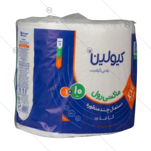 دستمال حوله ماکسی رول XXL سفید 2 لایه کیولین - سه‌رخ