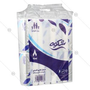 دستمال کاغذی سافت پک 200 برگ 2 لایه 8 عددی شکوه - سه‌رخ