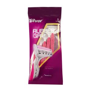 تیغ 2 لبه صابوندار 5 عددی زنانه مدل رابرگریپ سیلور